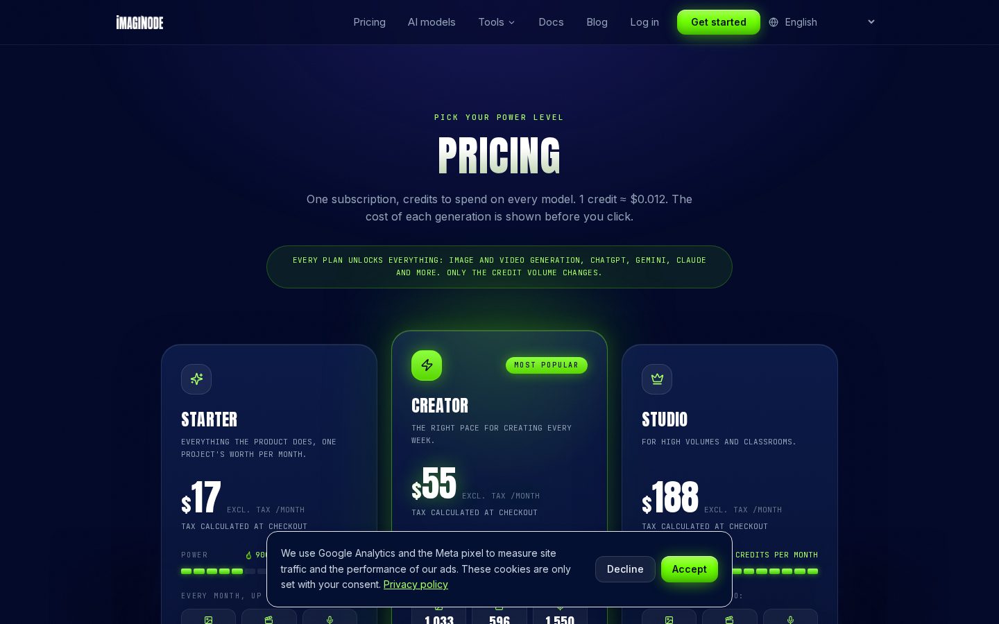 Imaginode Pricing