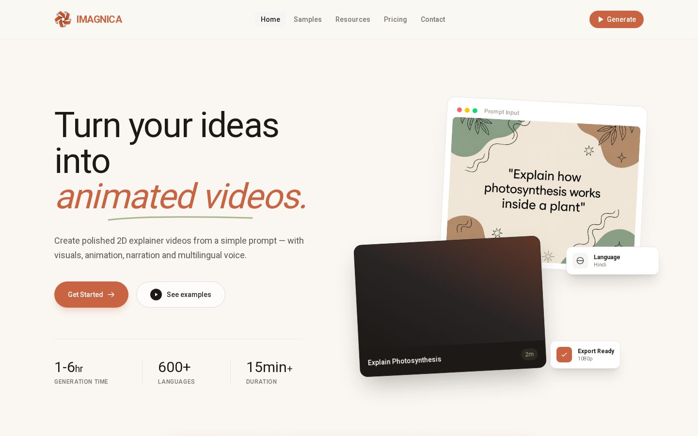 Imagnica AI Homepage