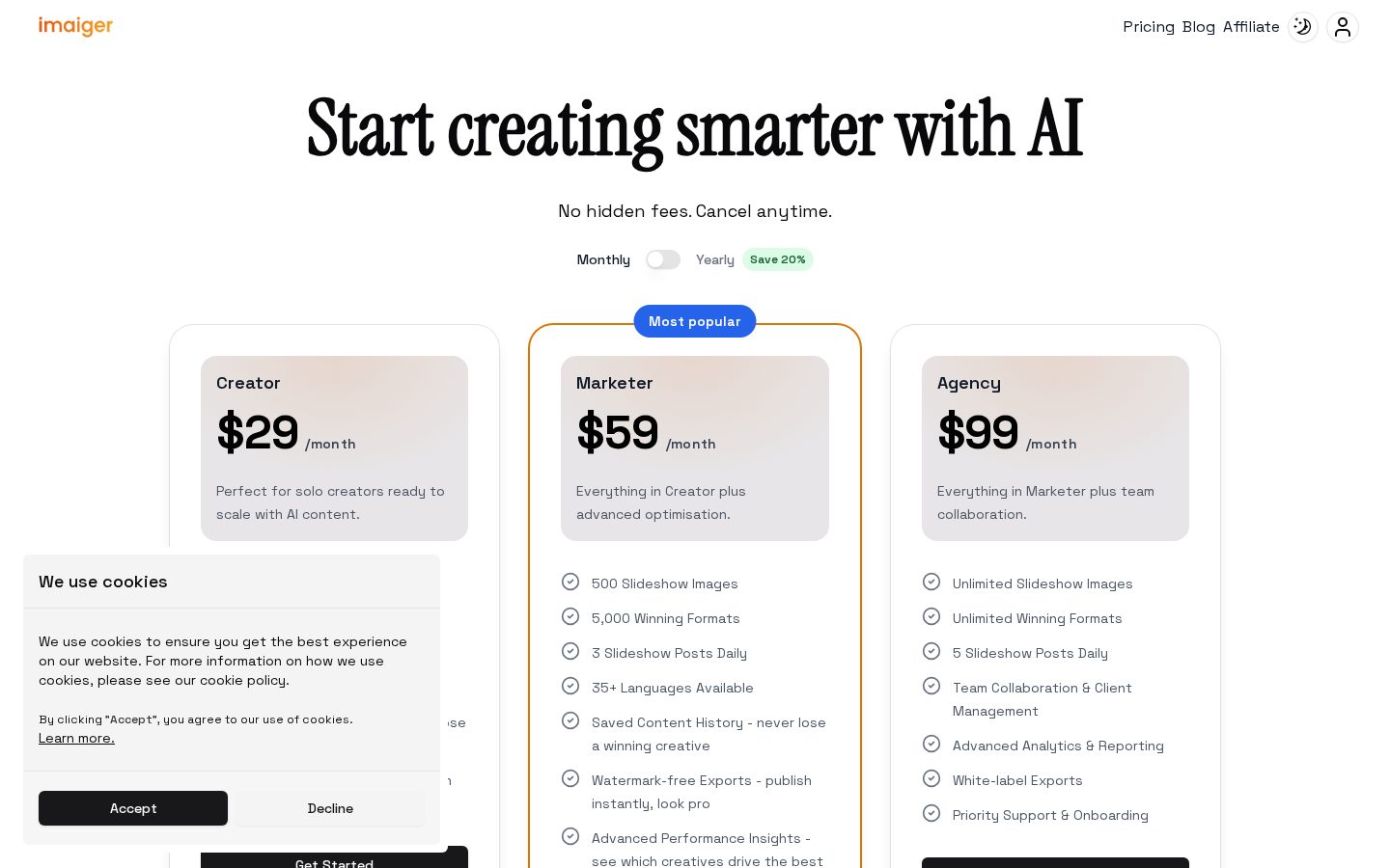 Imaiger Pricing