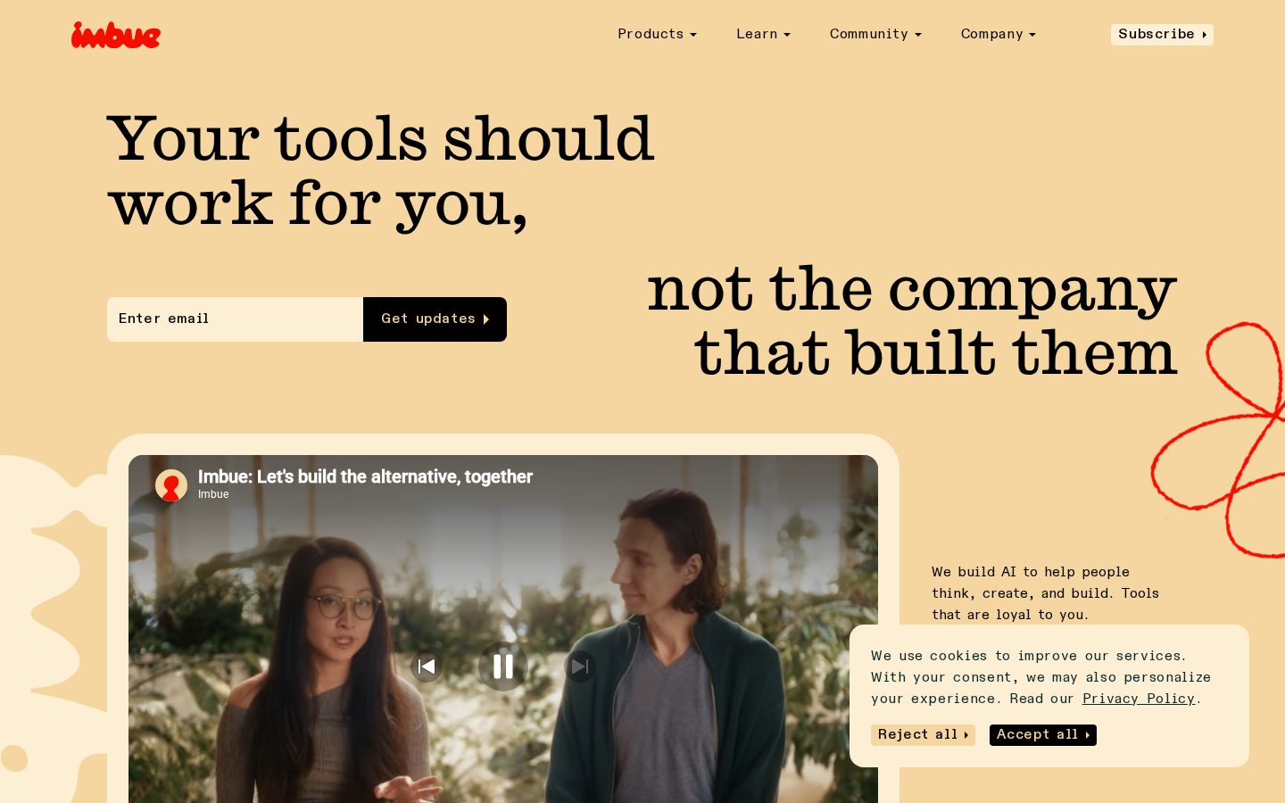 Imbue Homepage