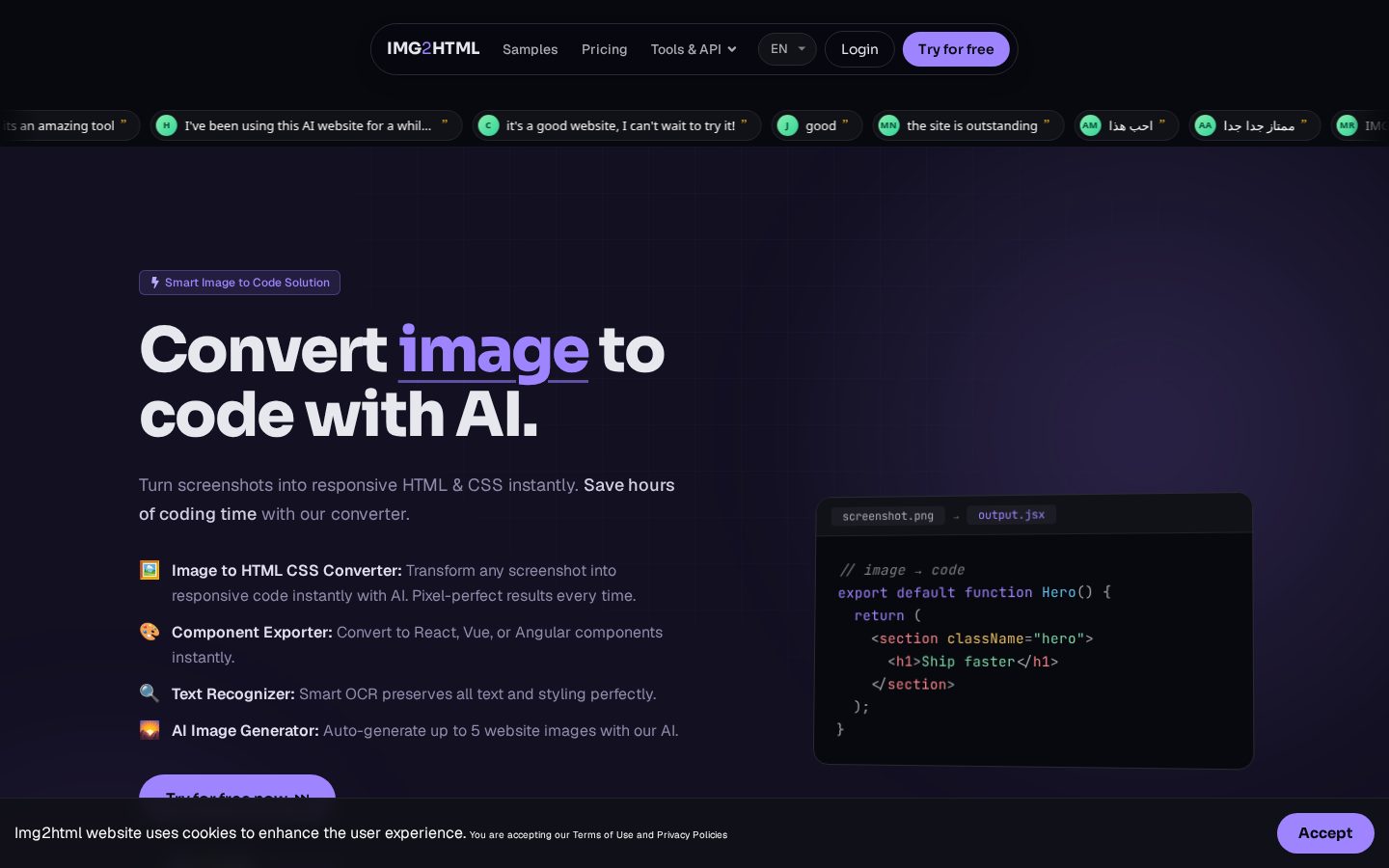 IMG2HTML Homepage
