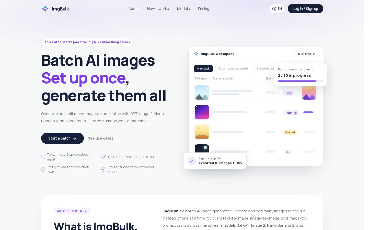 ImgBulk Homepage