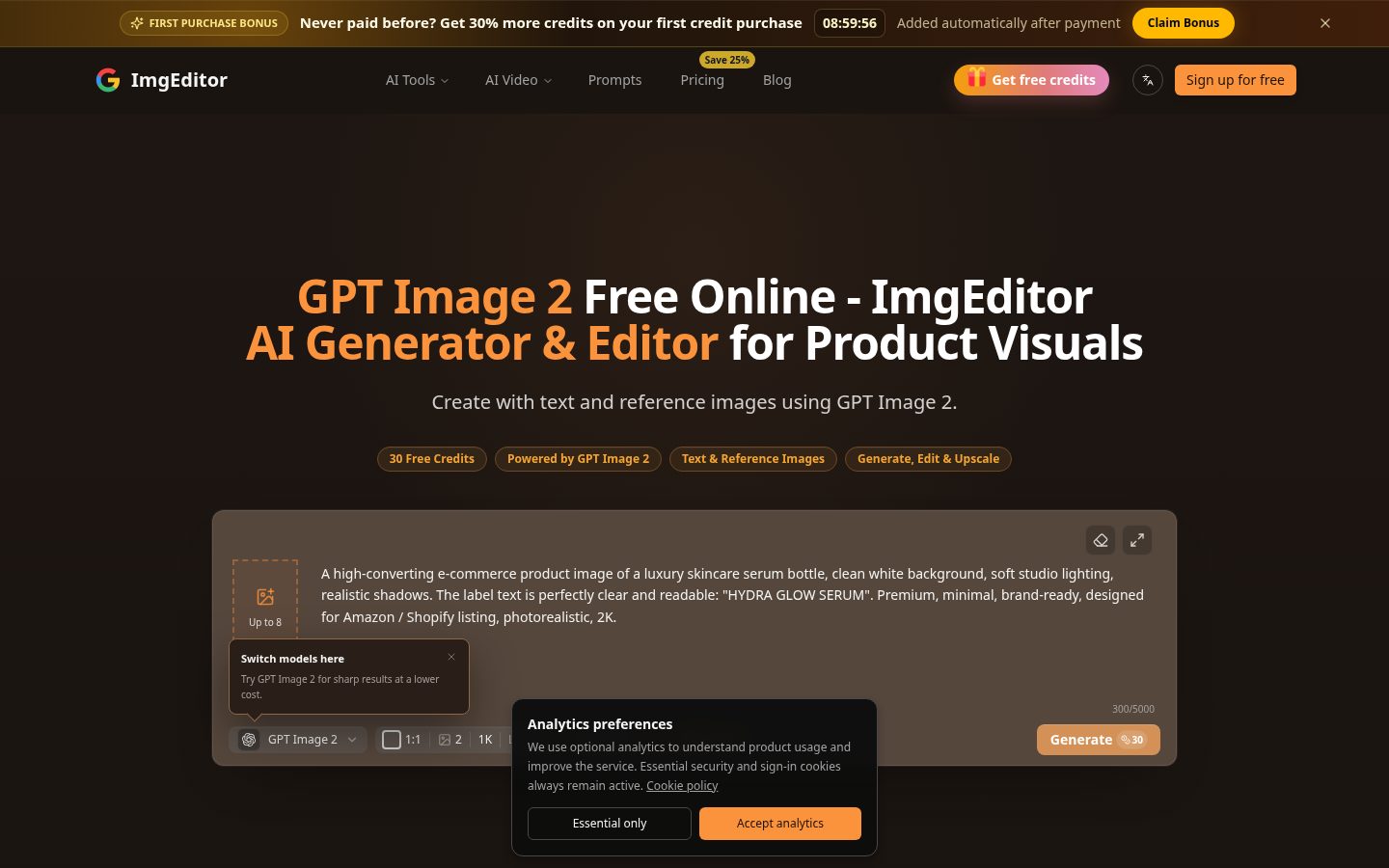 ImgEditor AI Homepage