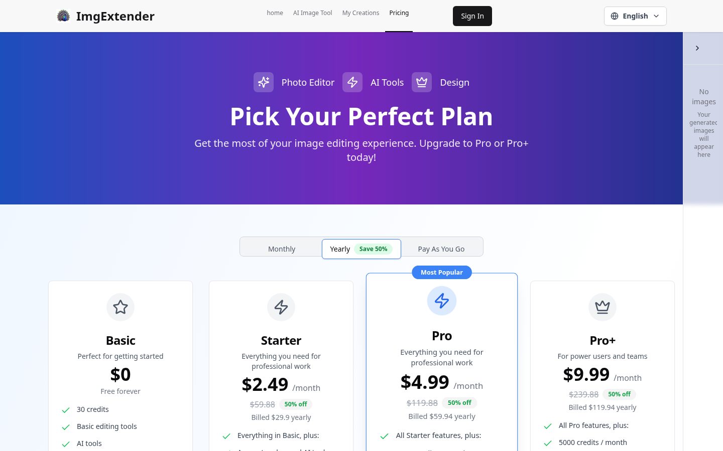 ImgExtender Pricing