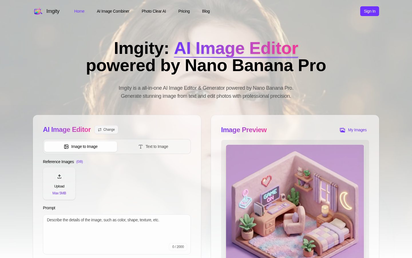 Imgity Homepage