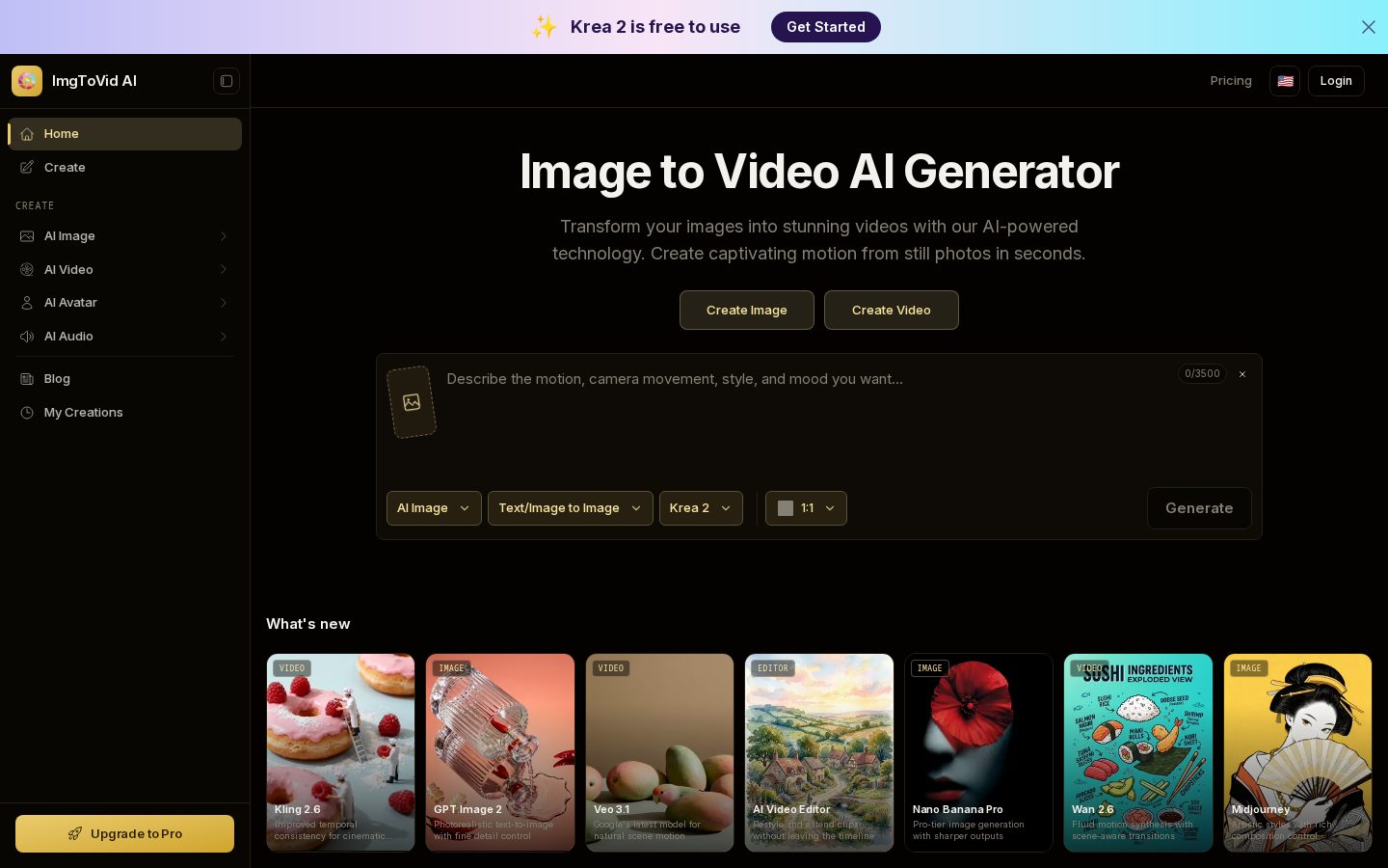 imgtovid Homepage