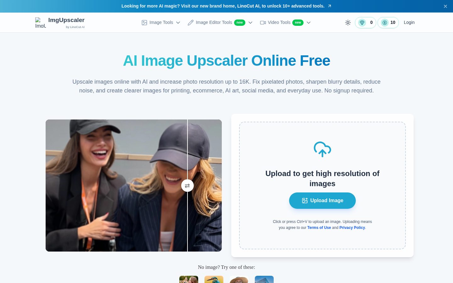 ImgUpscaler AI Homepage