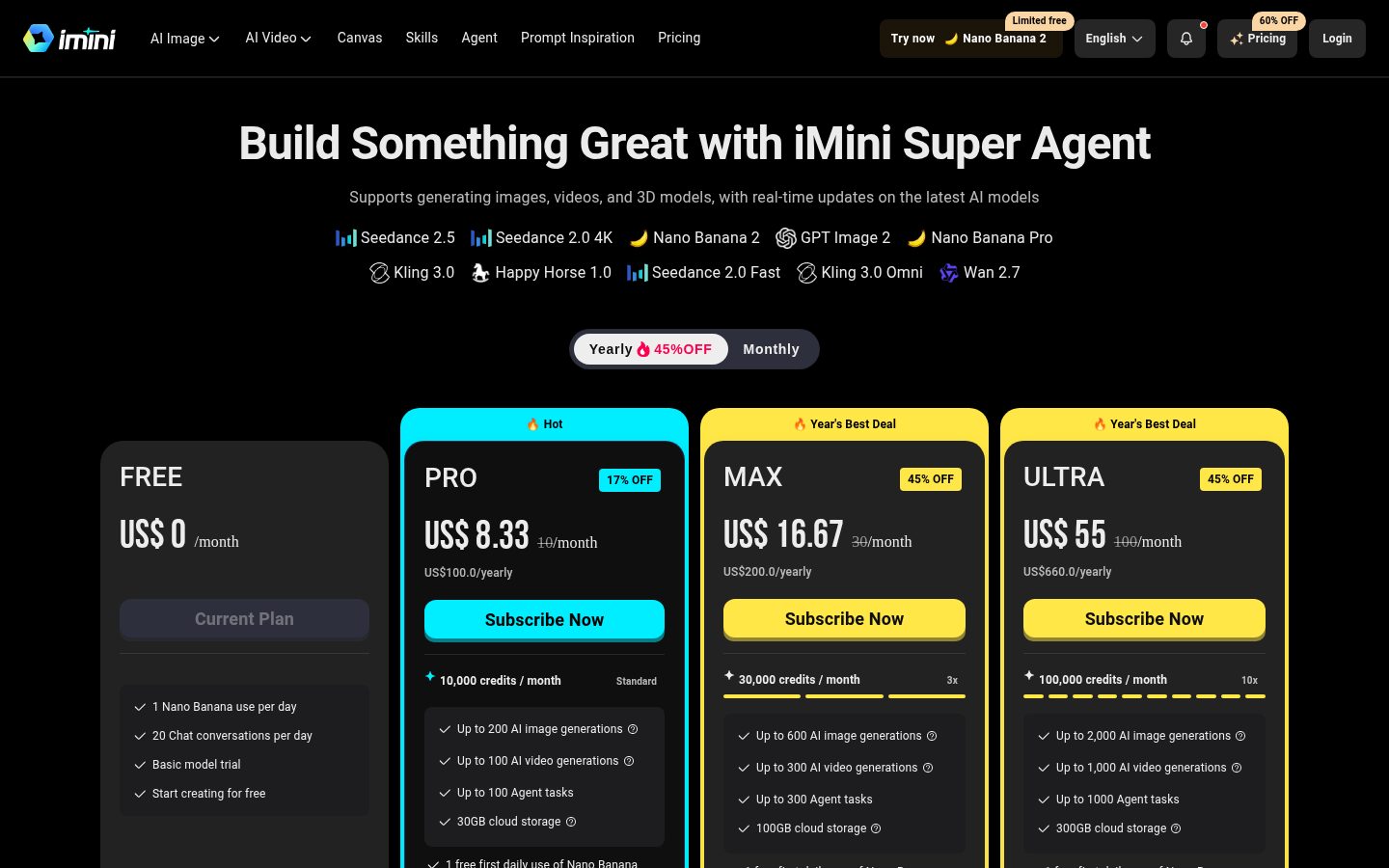 imini Pricing