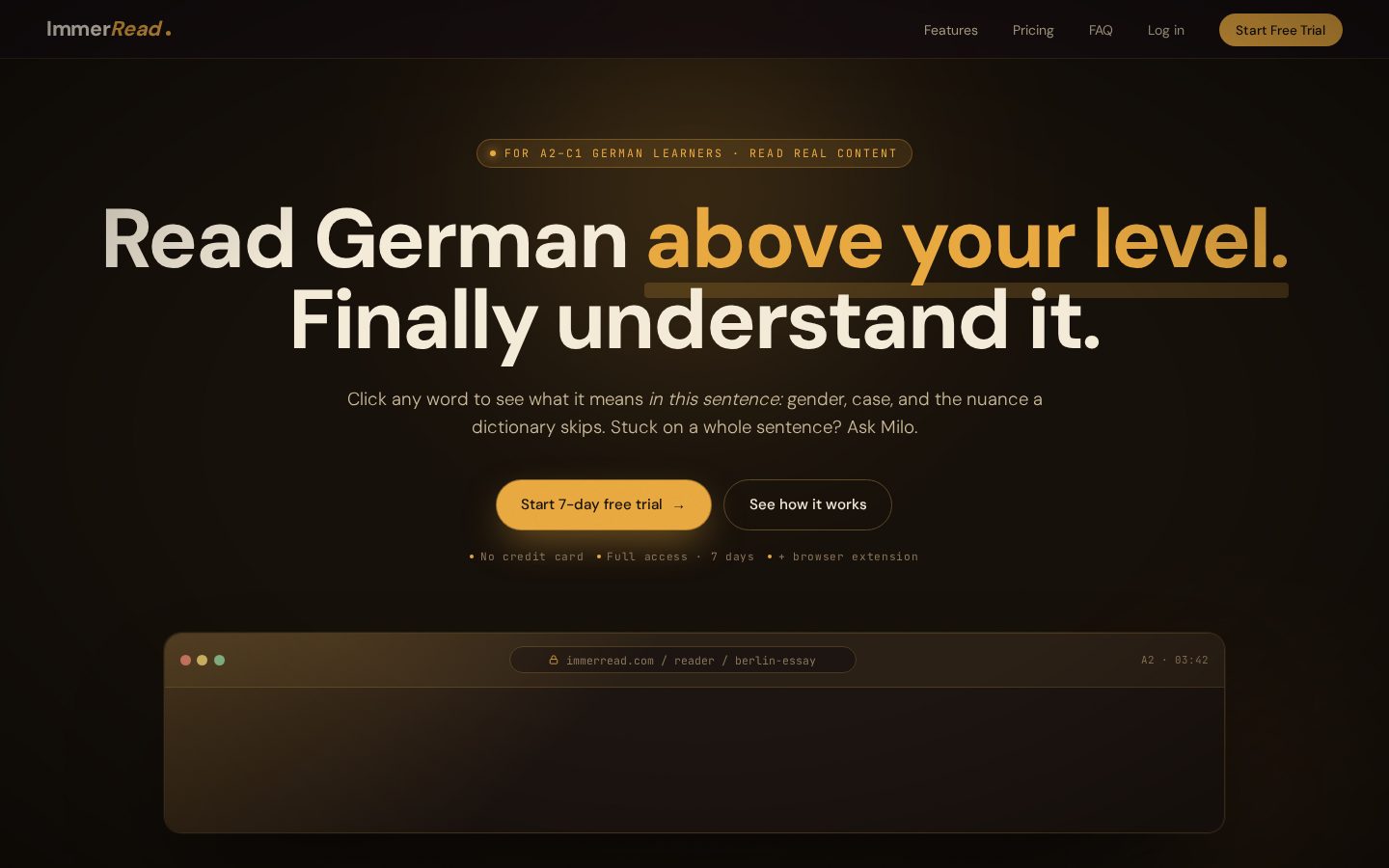 ImmerRead Homepage