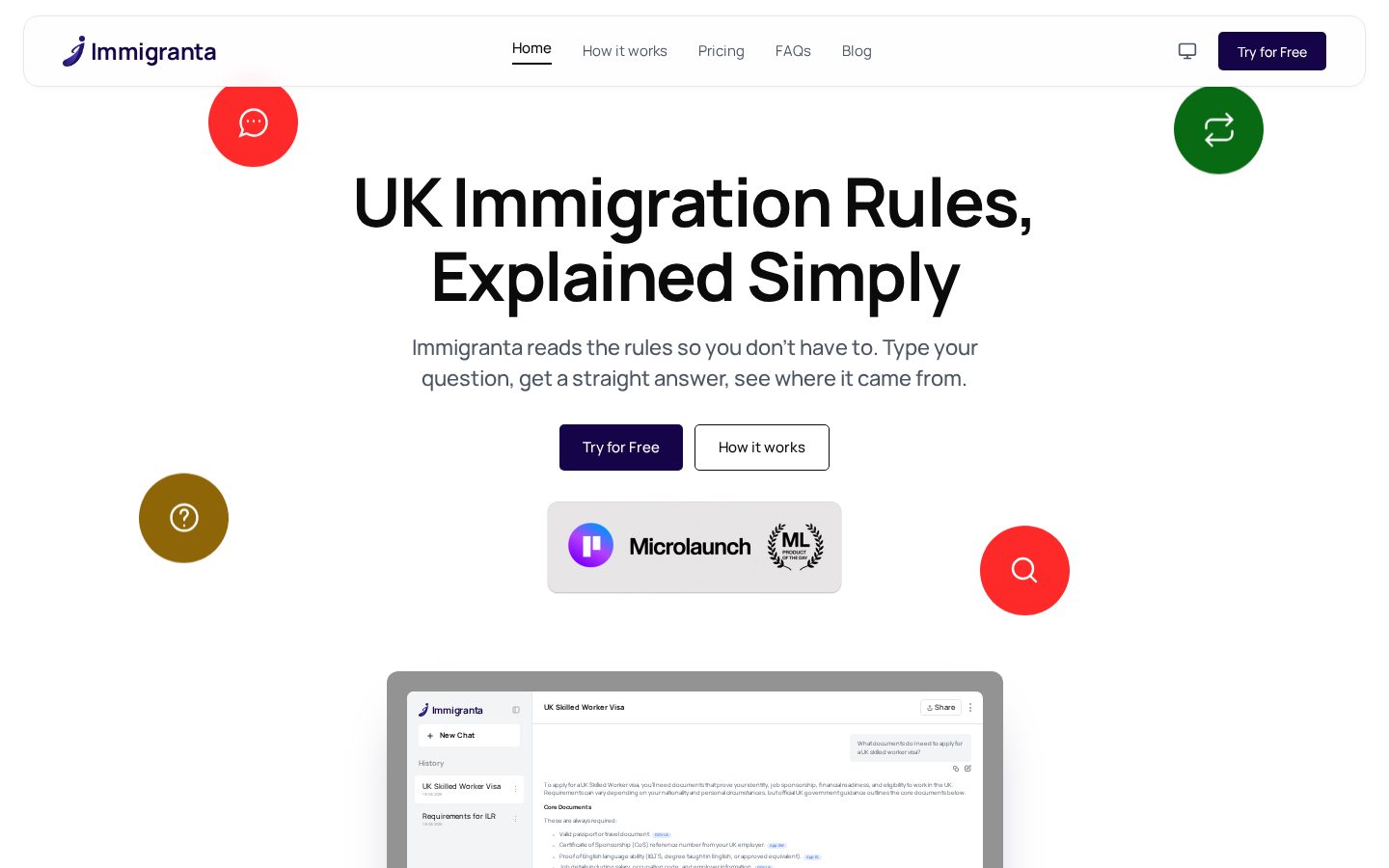 Immigranta Homepage