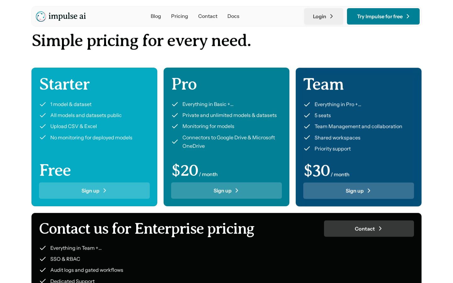 Impulse AI Pricing