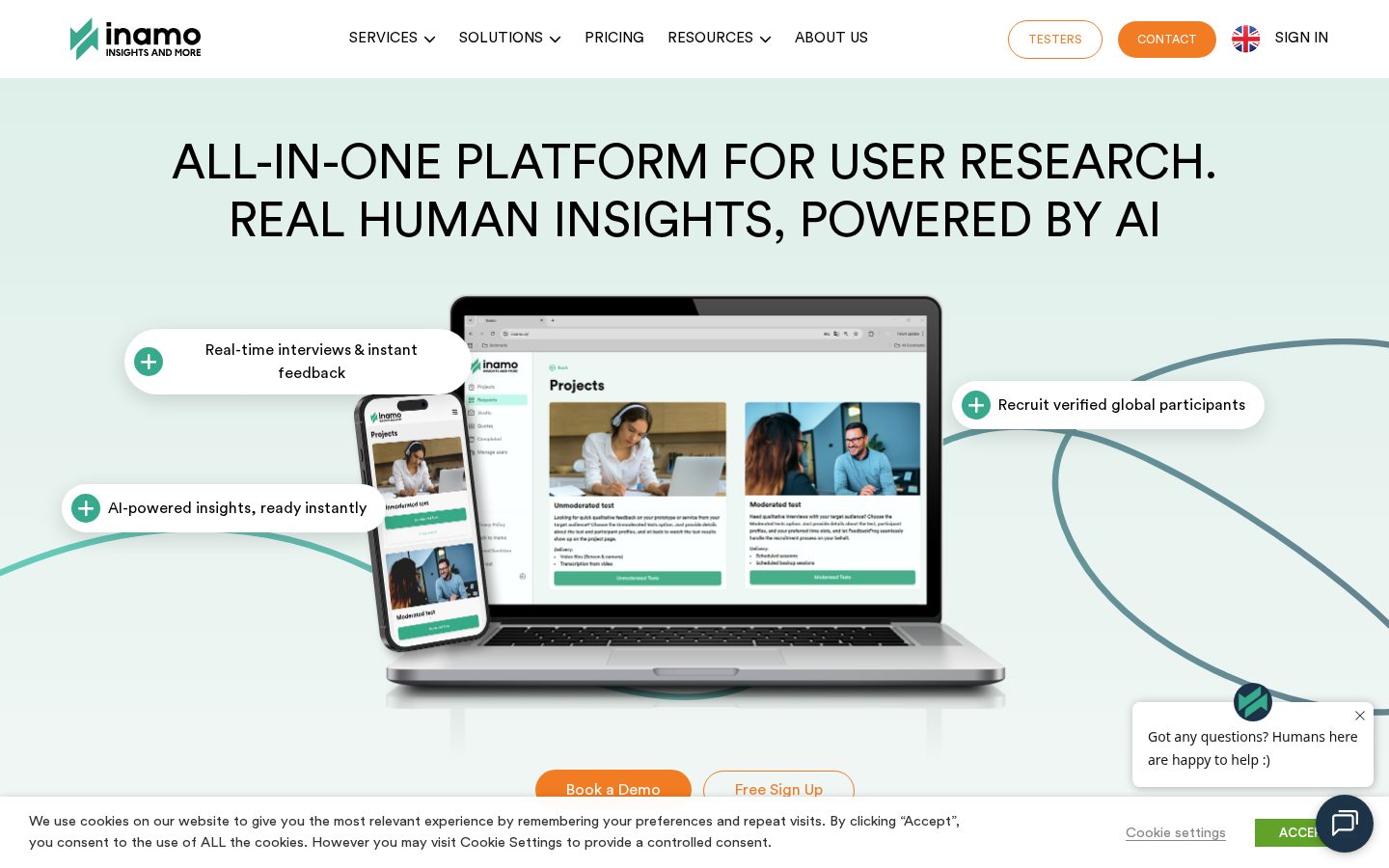 Inamo Homepage
