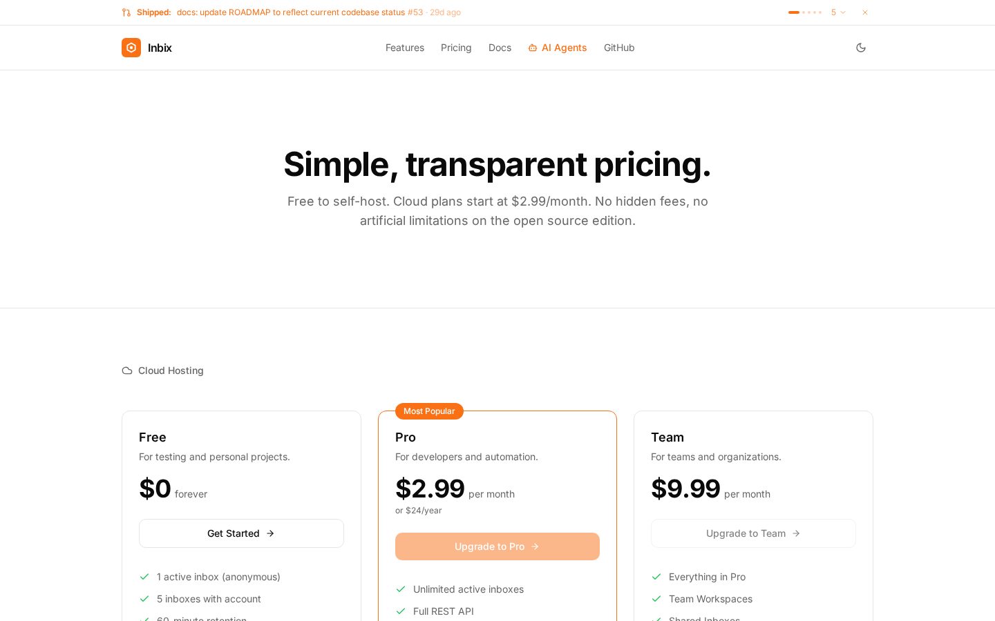 Inbix Pricing