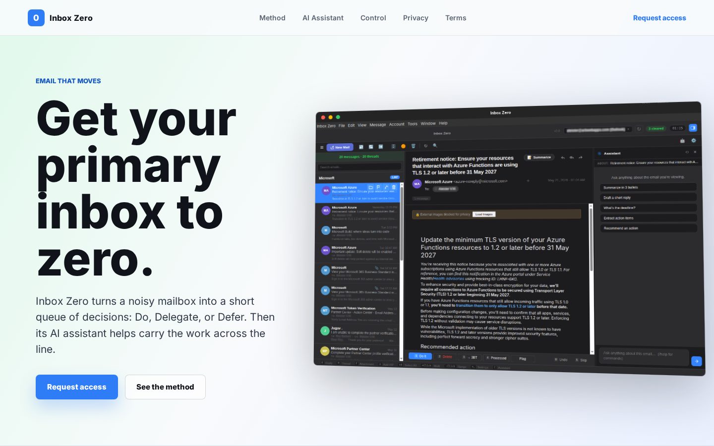 Inbox Zero Homepage