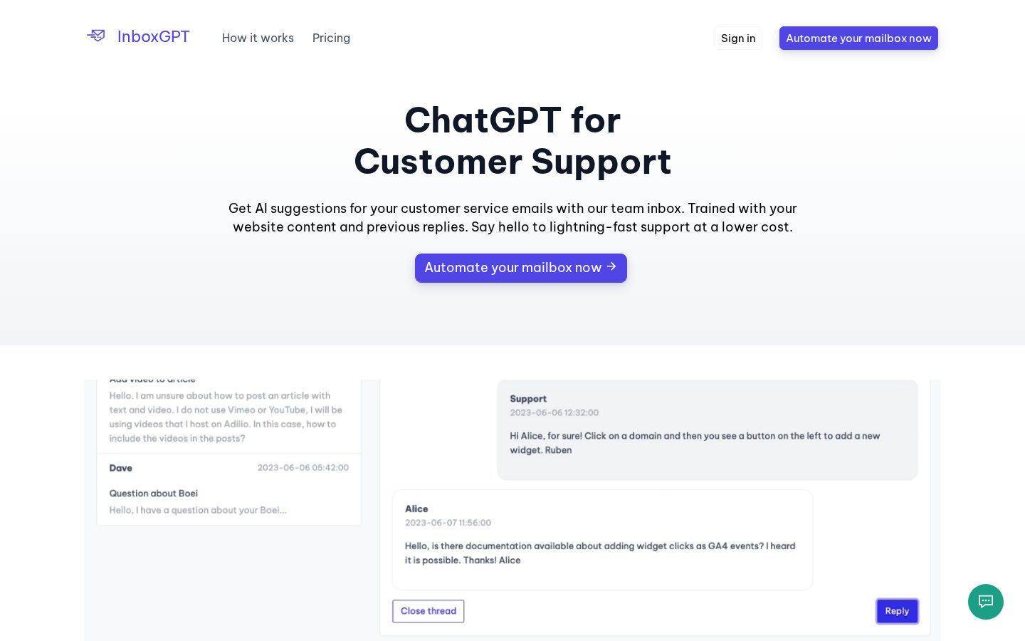 InboxGPT Homepage