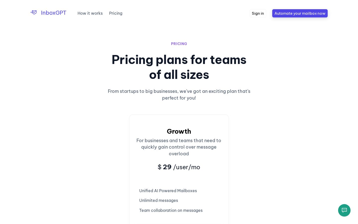 InboxGPT Pricing