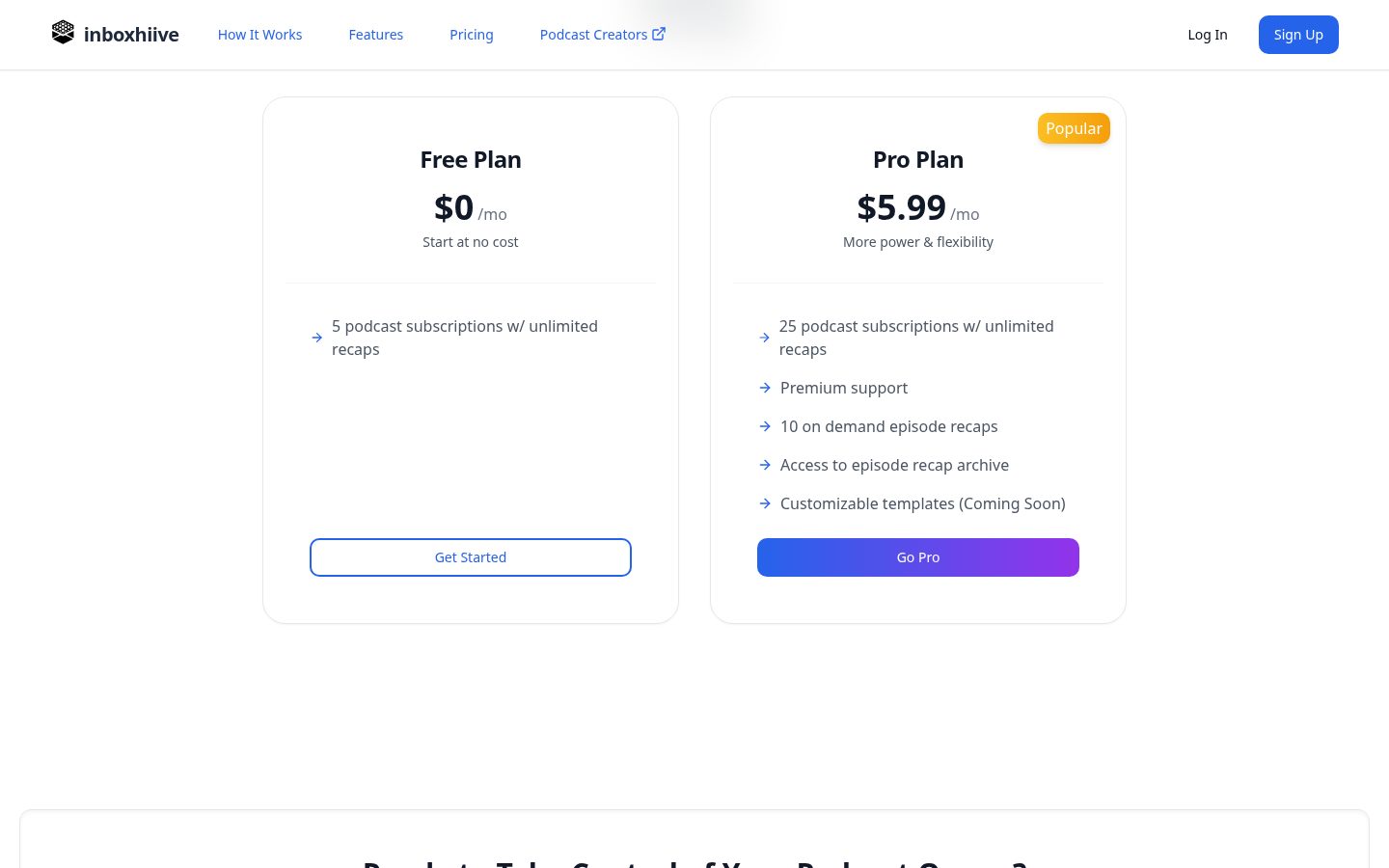 inboxhiiv Pricing