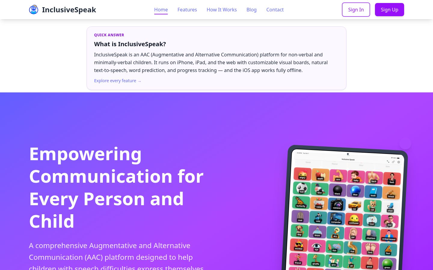 InclusiveSpeak Homepage