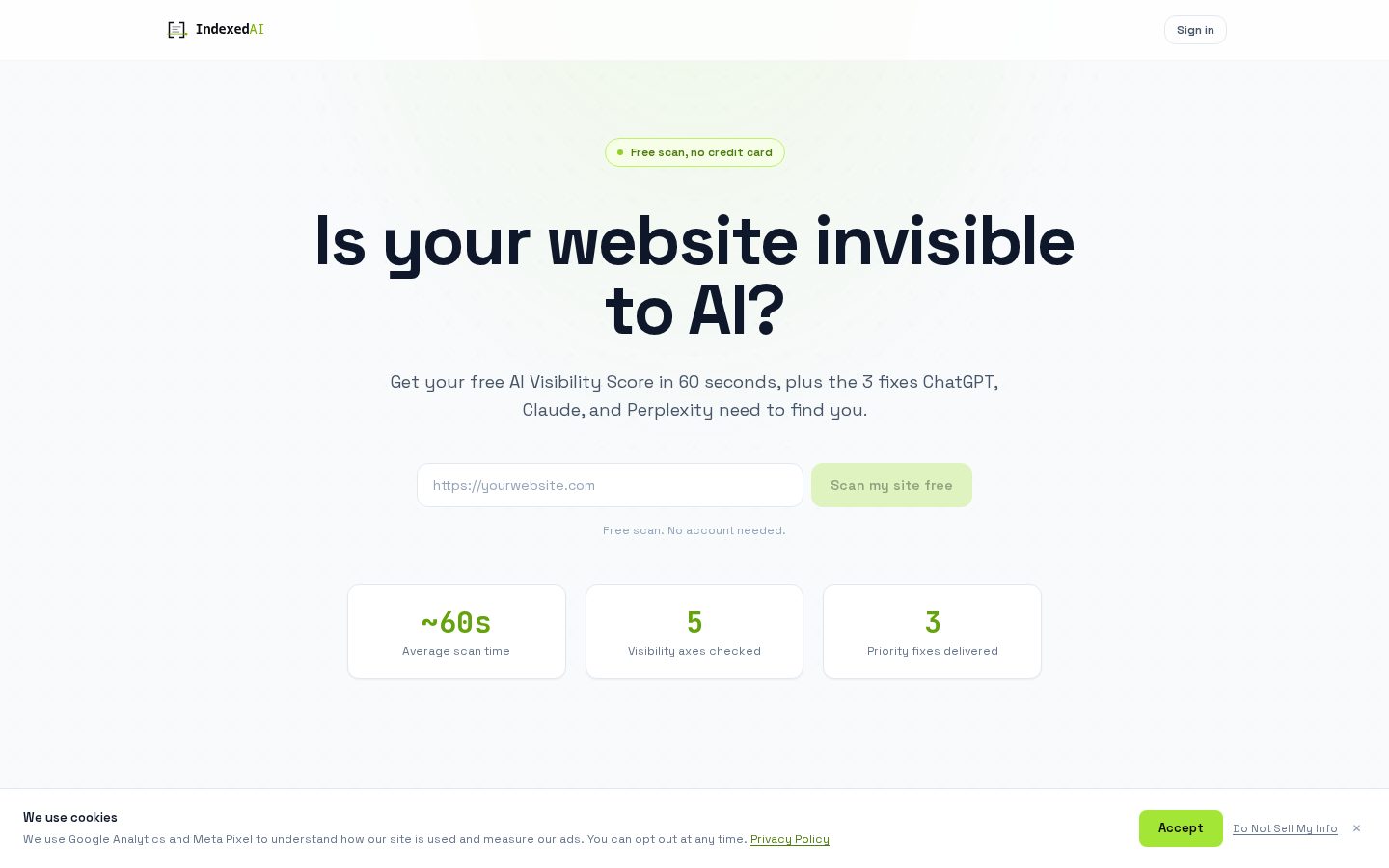 IndexedAI Homepage