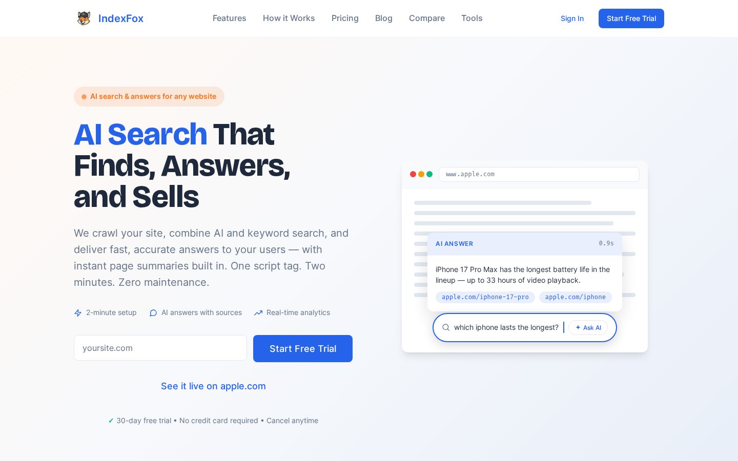 IndexFox Homepage