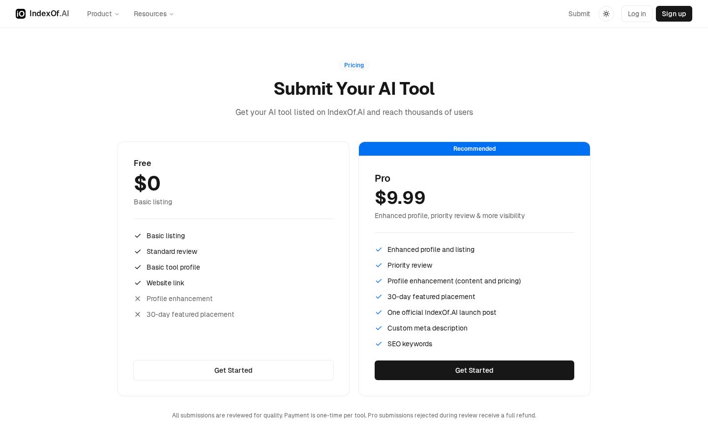 IndexOf.AI Pricing