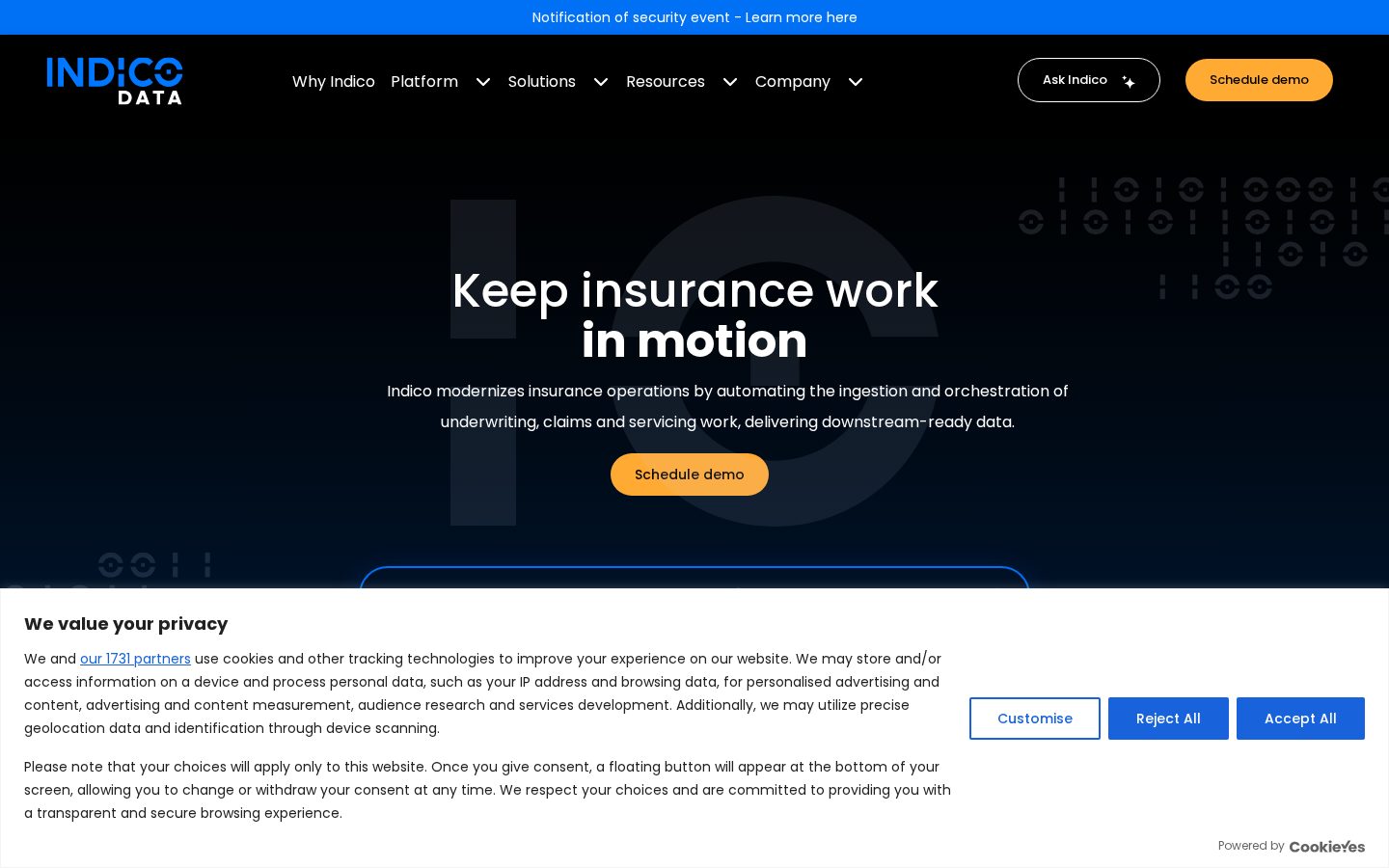 Indico Data Homepage