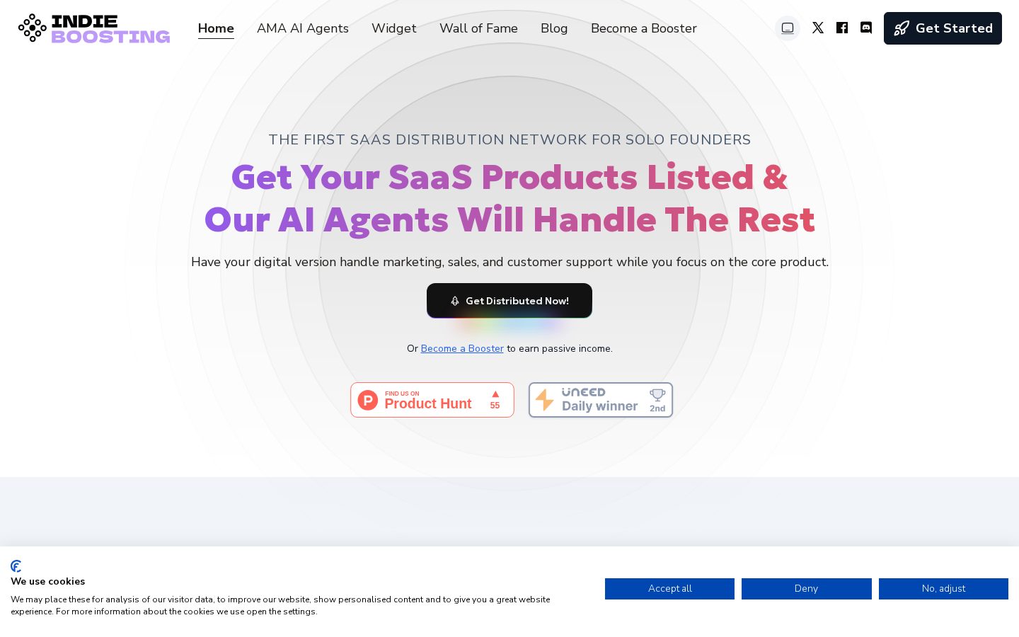 Indie Boosting Homepage