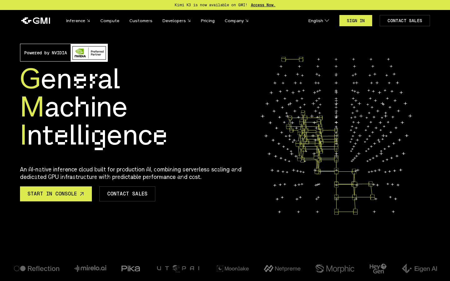 Inference Engine by GMI Cloud Homepage