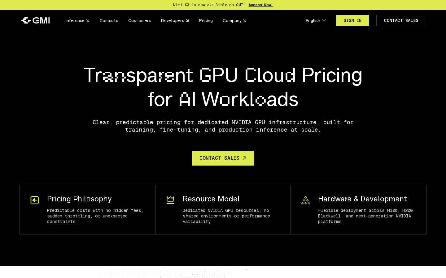 Inference Engine by GMI Cloud Pricing