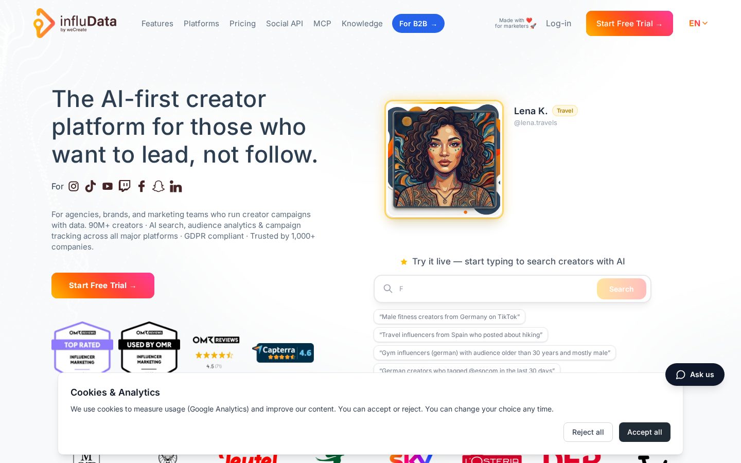 influData Homepage