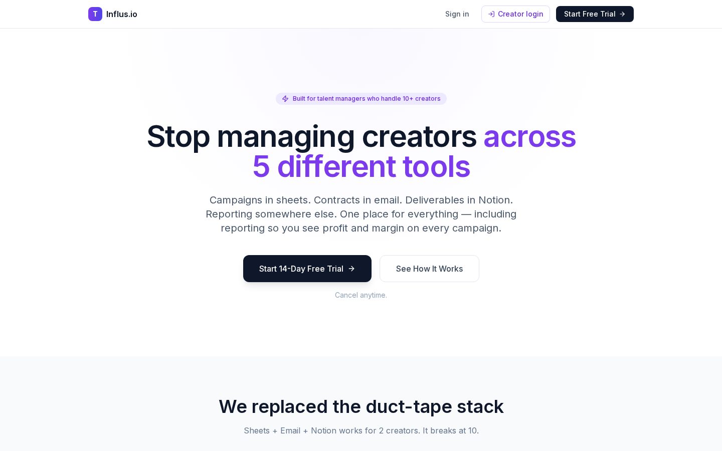 Influs Homepage