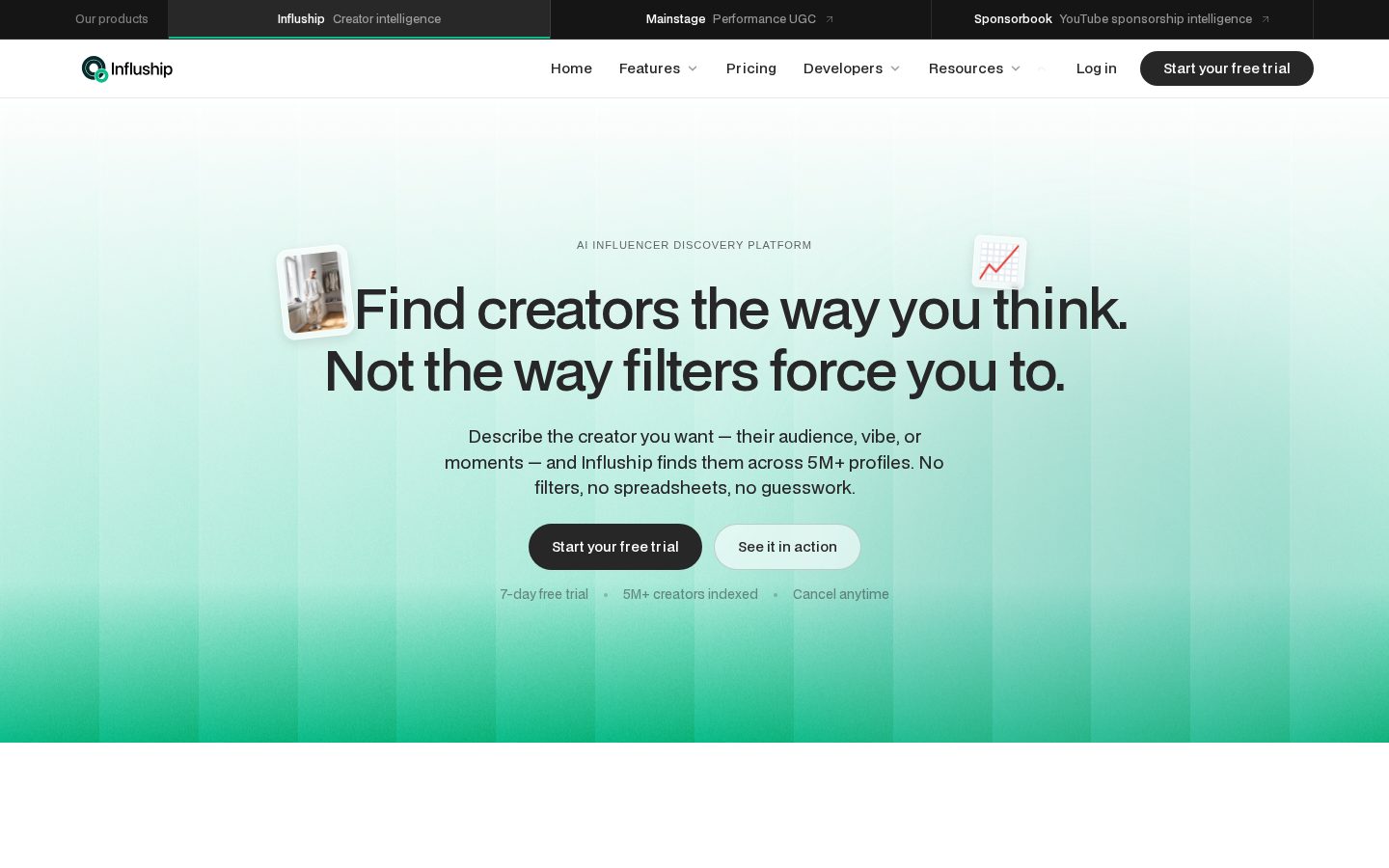 Influship Homepage