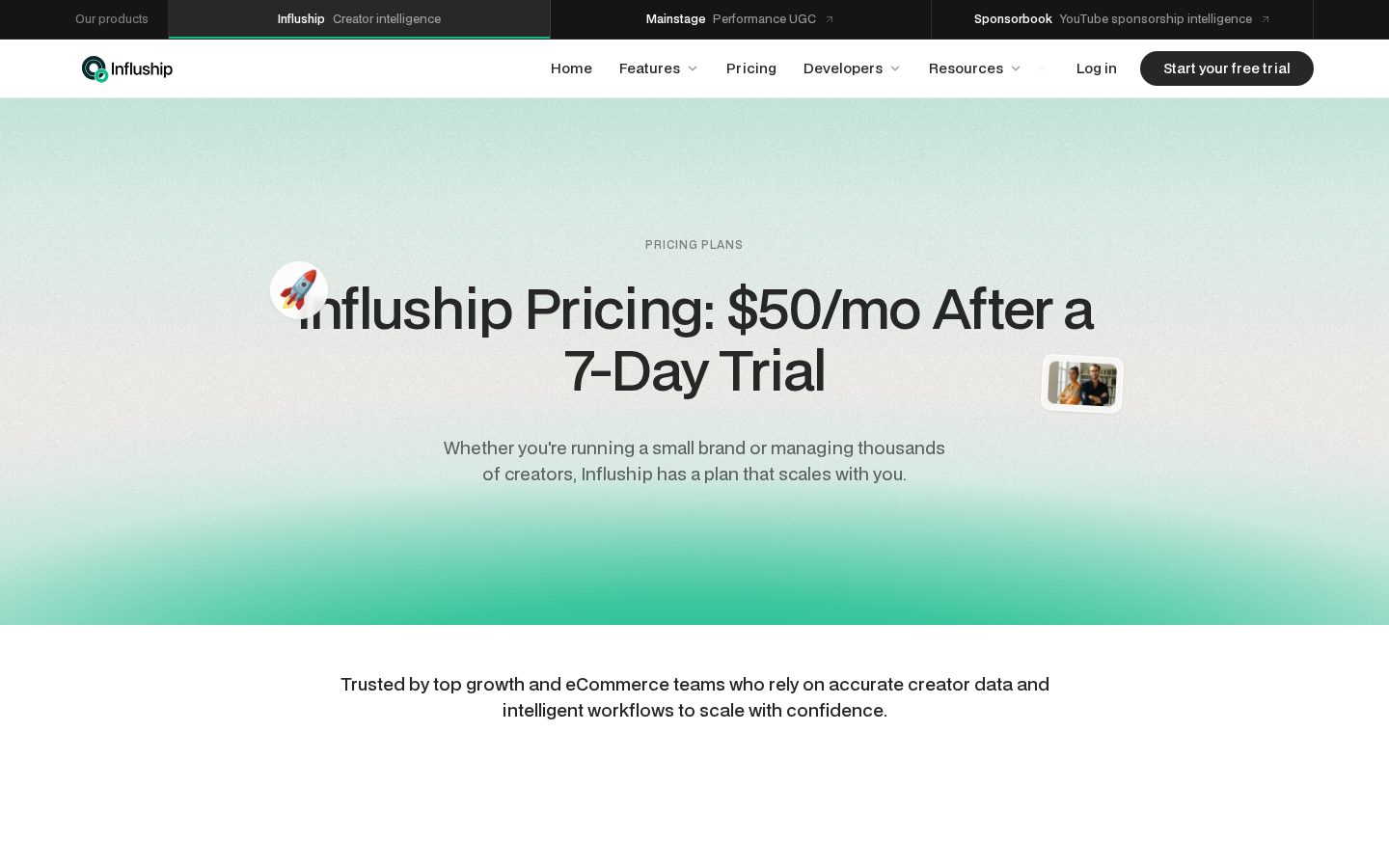 Influship Pricing