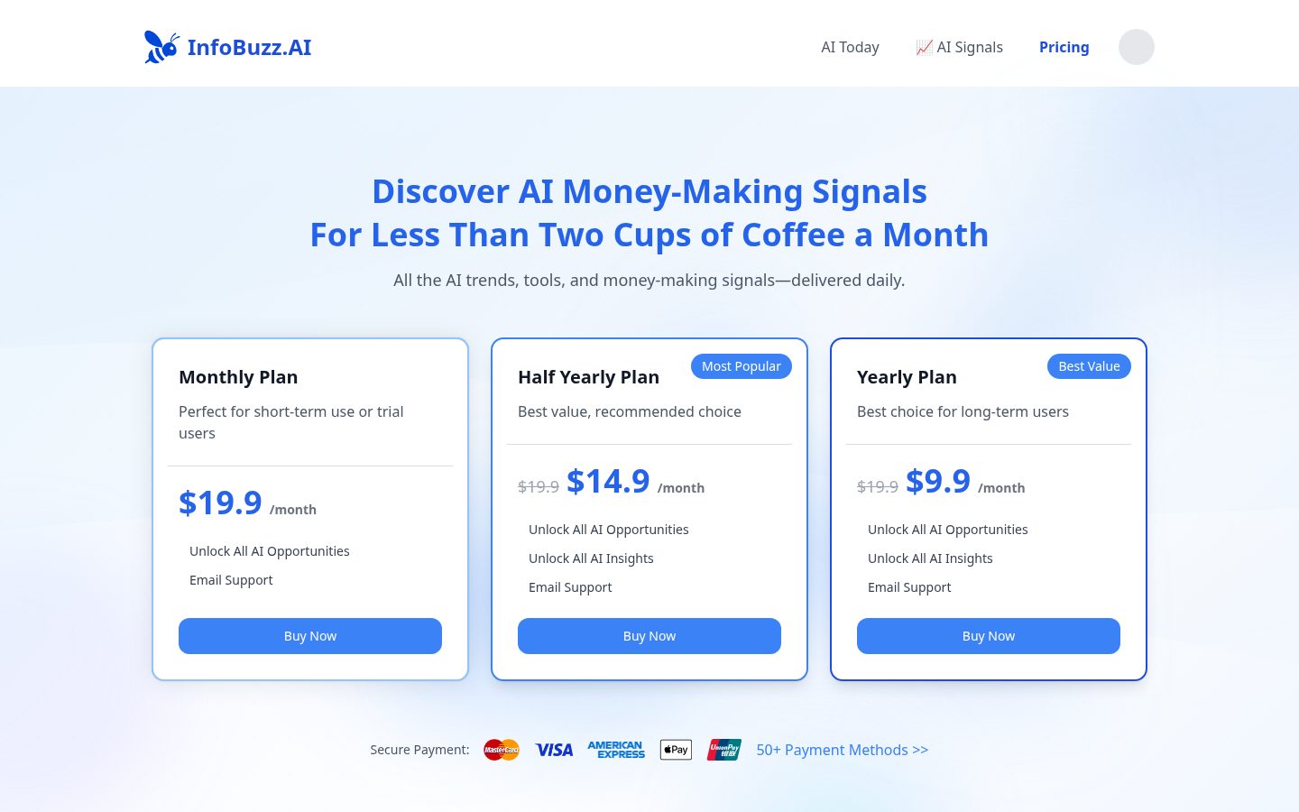 InfoBuzz AI Pricing