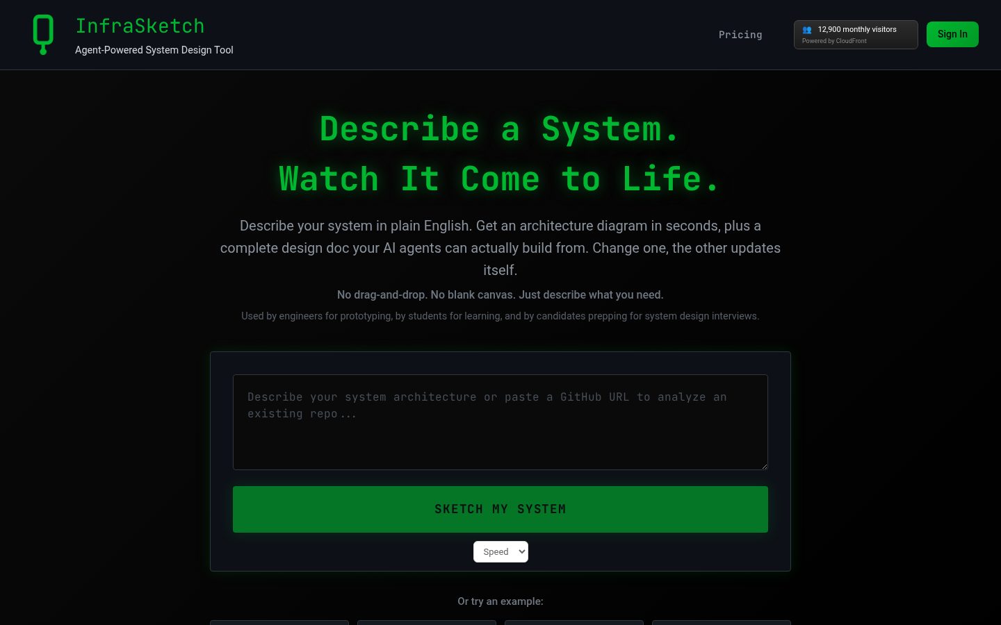 InfraSketch Homepage