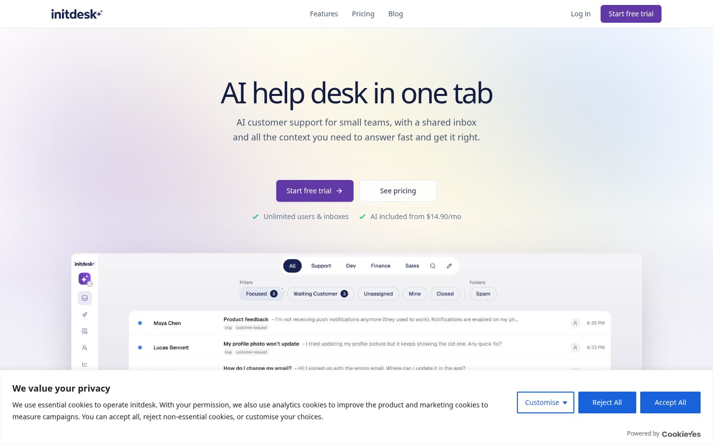 Initdesk Homepage