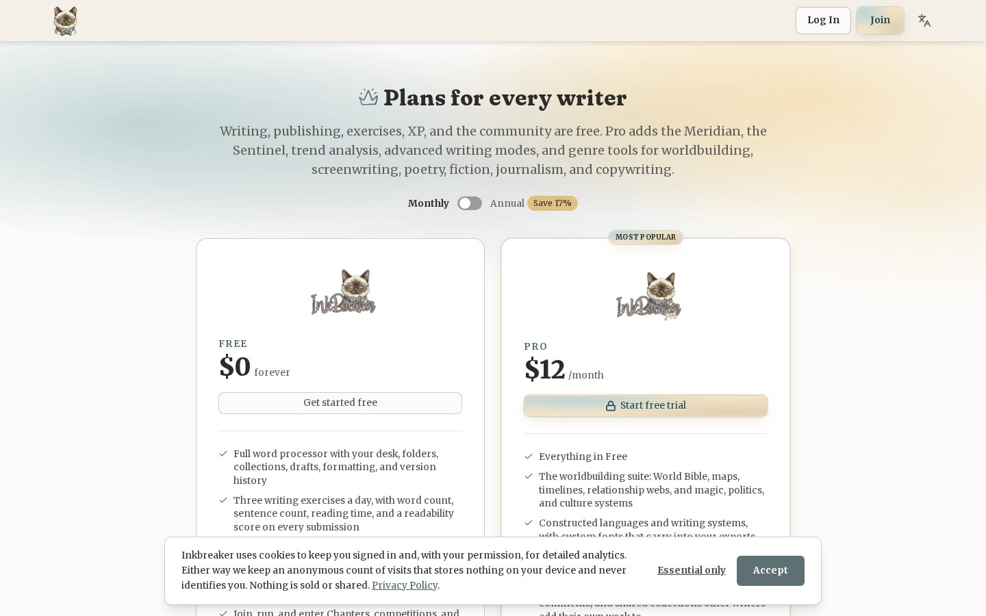 Inkbreaker Pricing