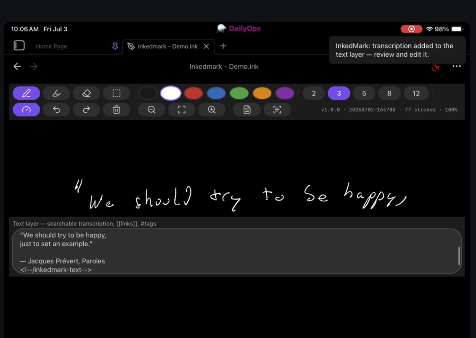 Homepage screenshot