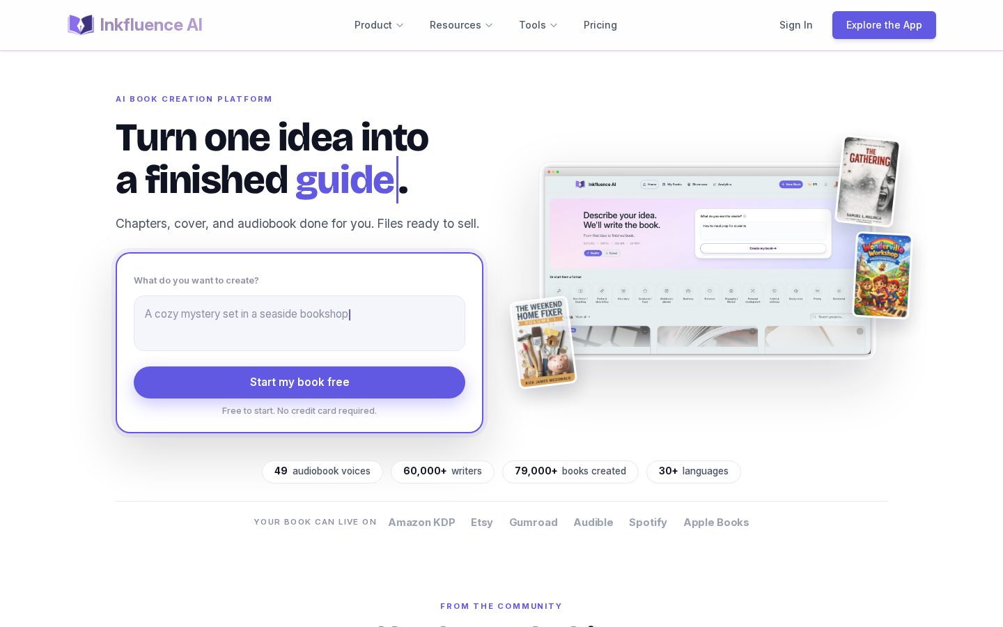 Inkfluence AI Homepage