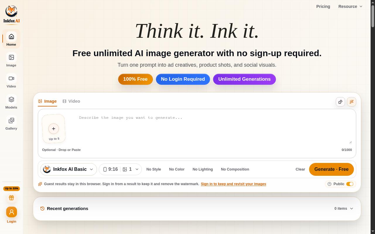 Inkfox AI Homepage