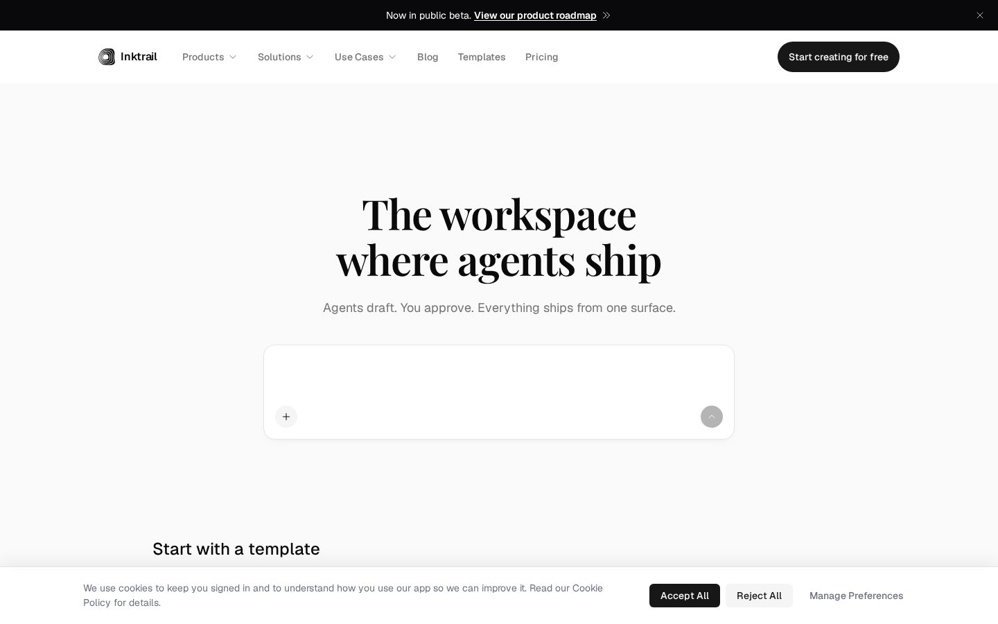Inktrail Homepage
