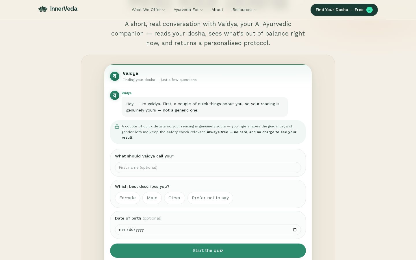 InnerVeda Homepage