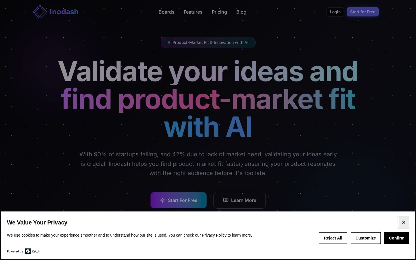 Inodash Homepage