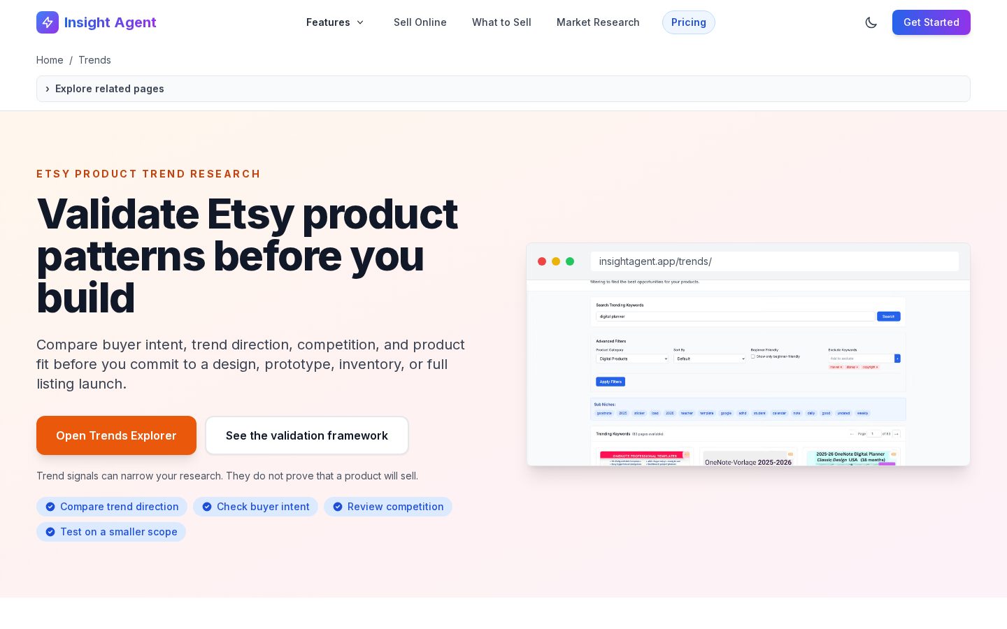 InsightAgent Trends Homepage
