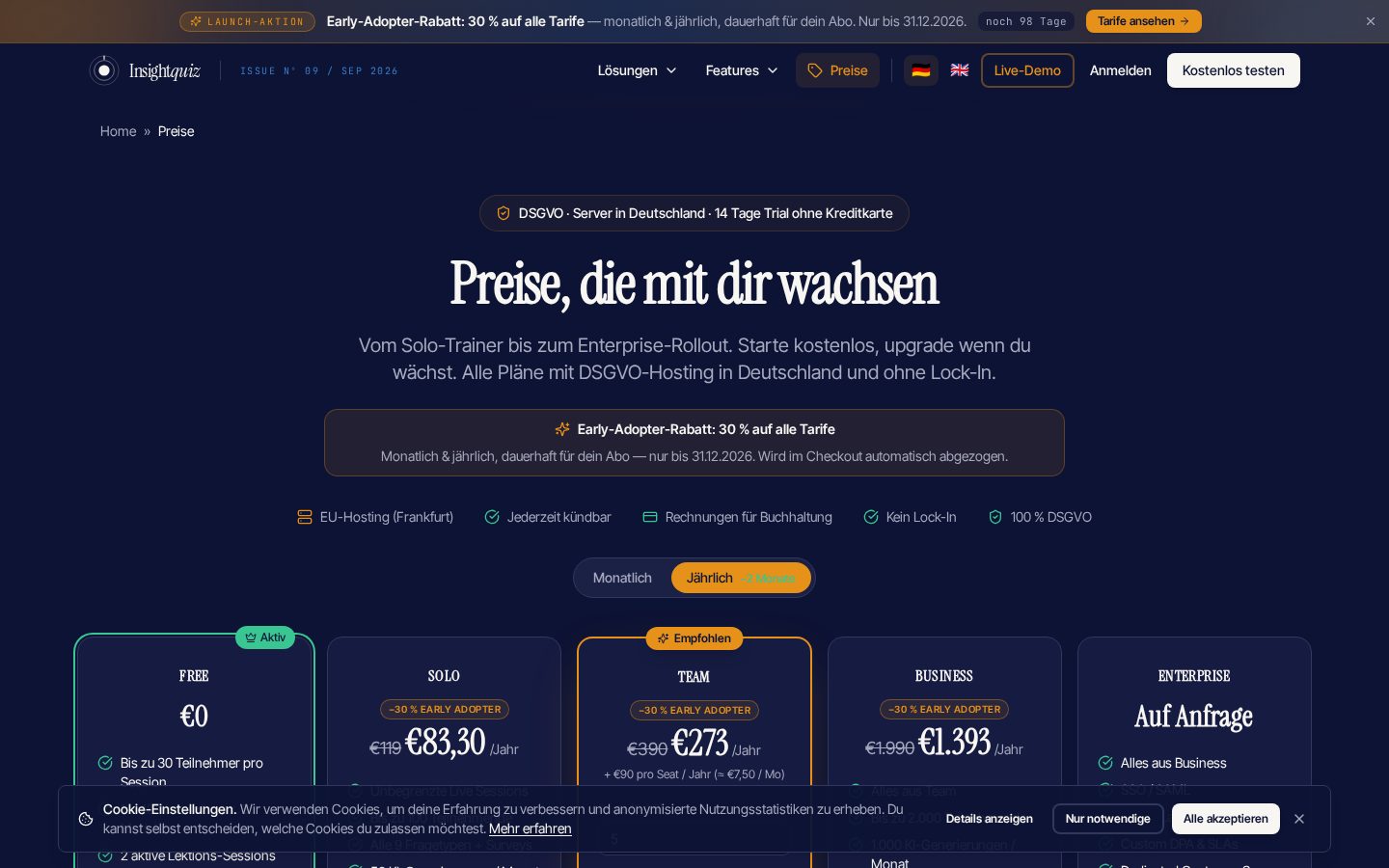 Insightquiz Pricing