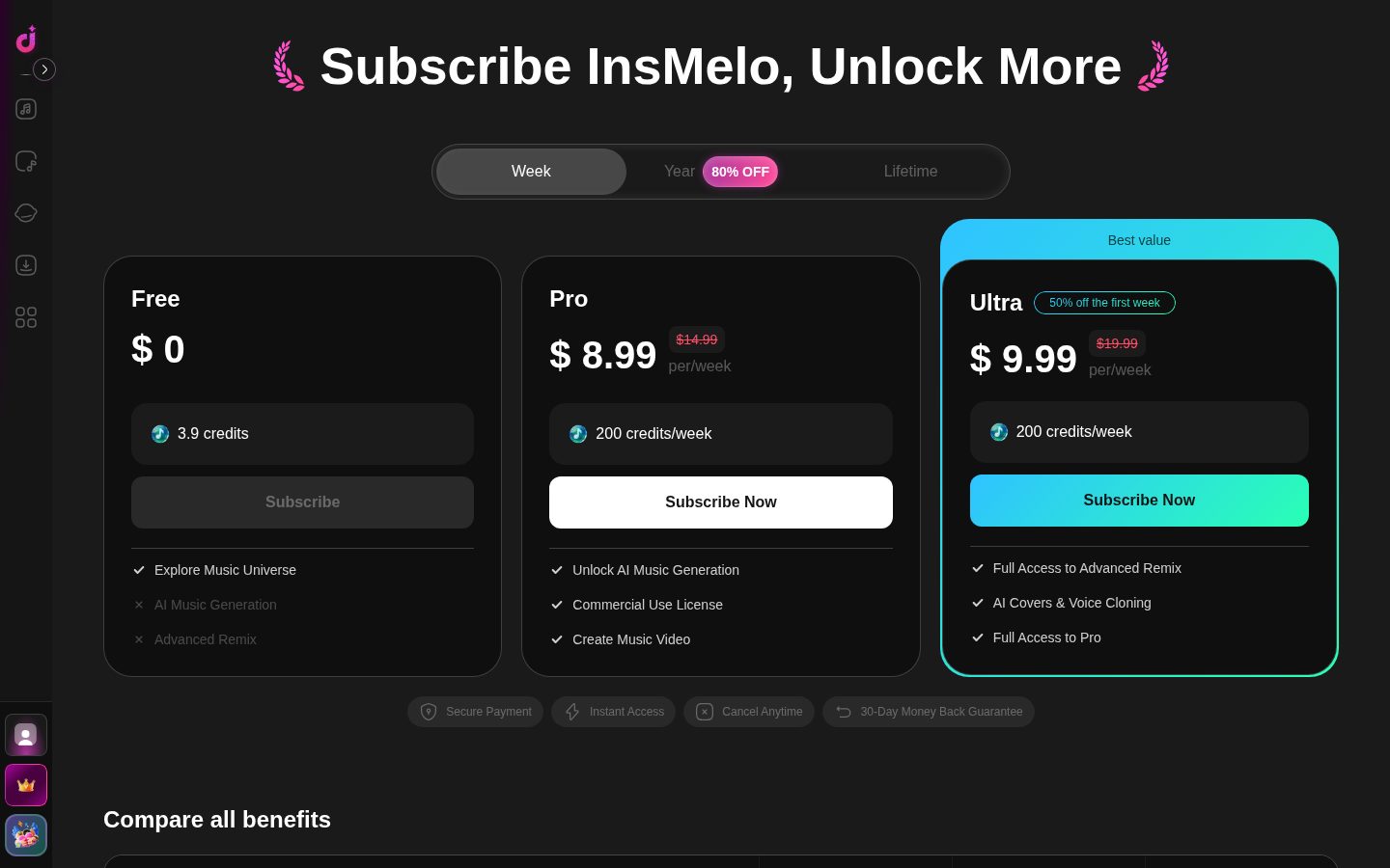 InsMelo Pricing