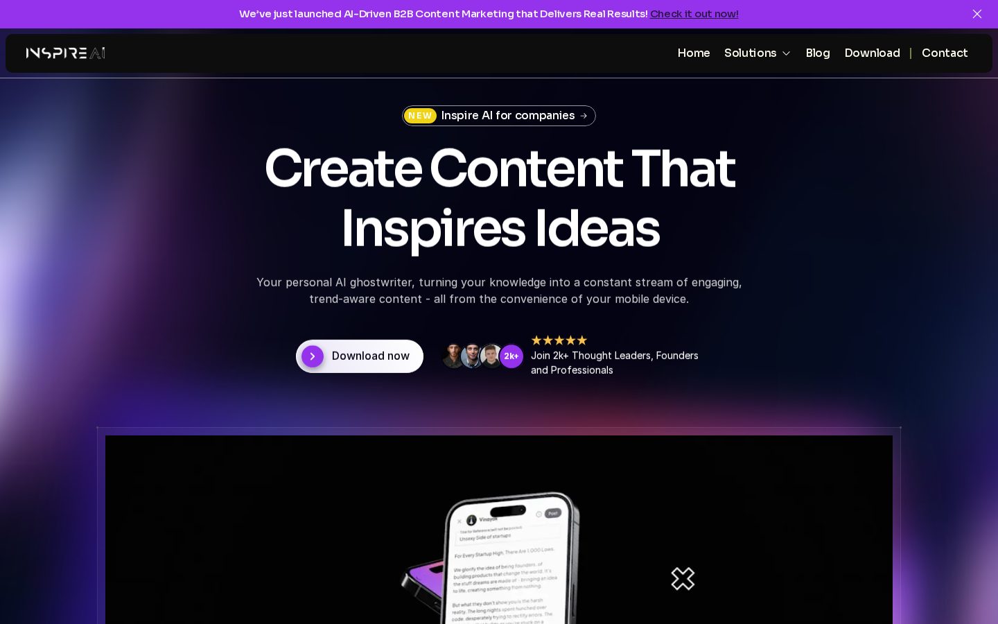 Inspire AI Homepage