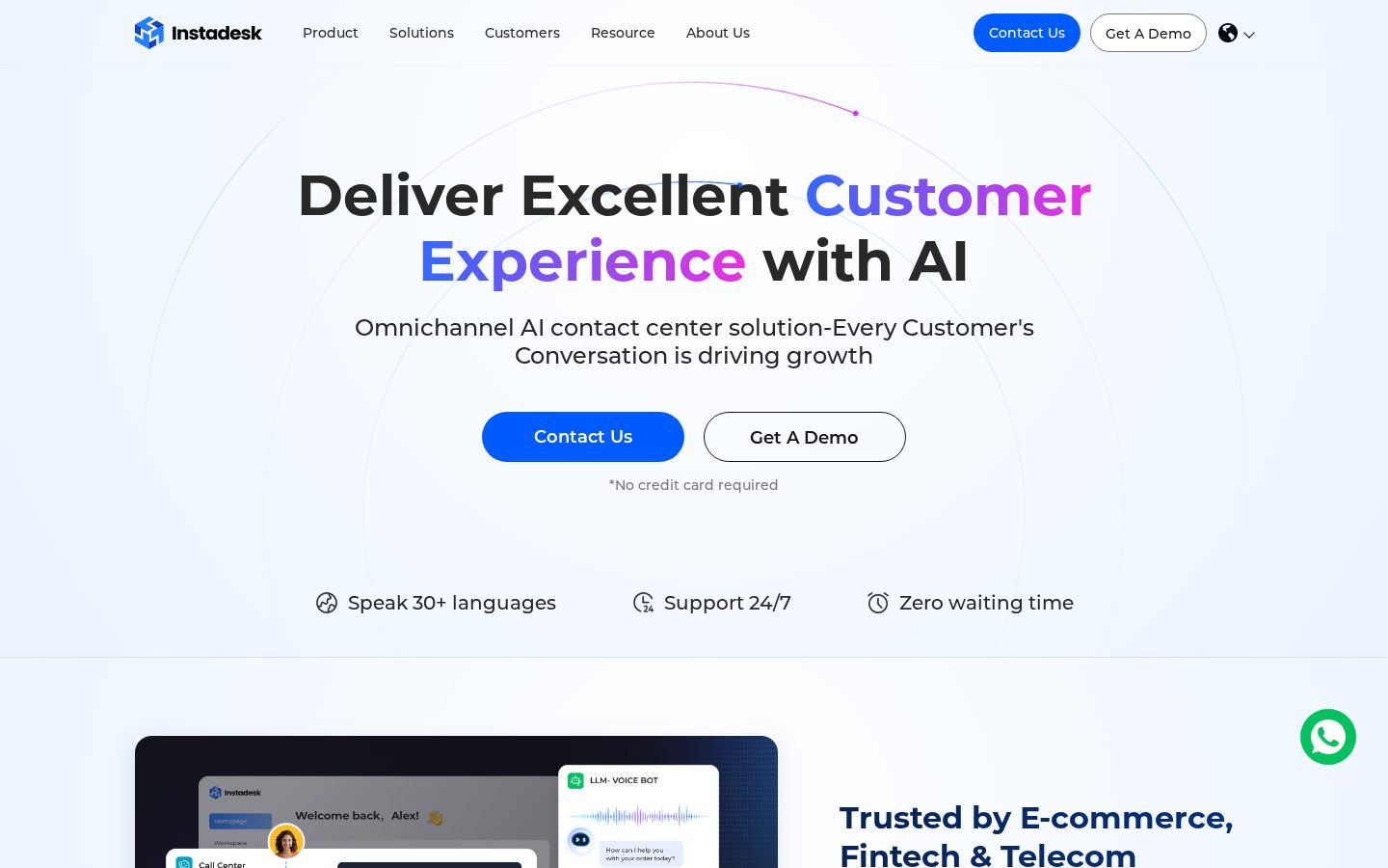 Instadesk Homepage