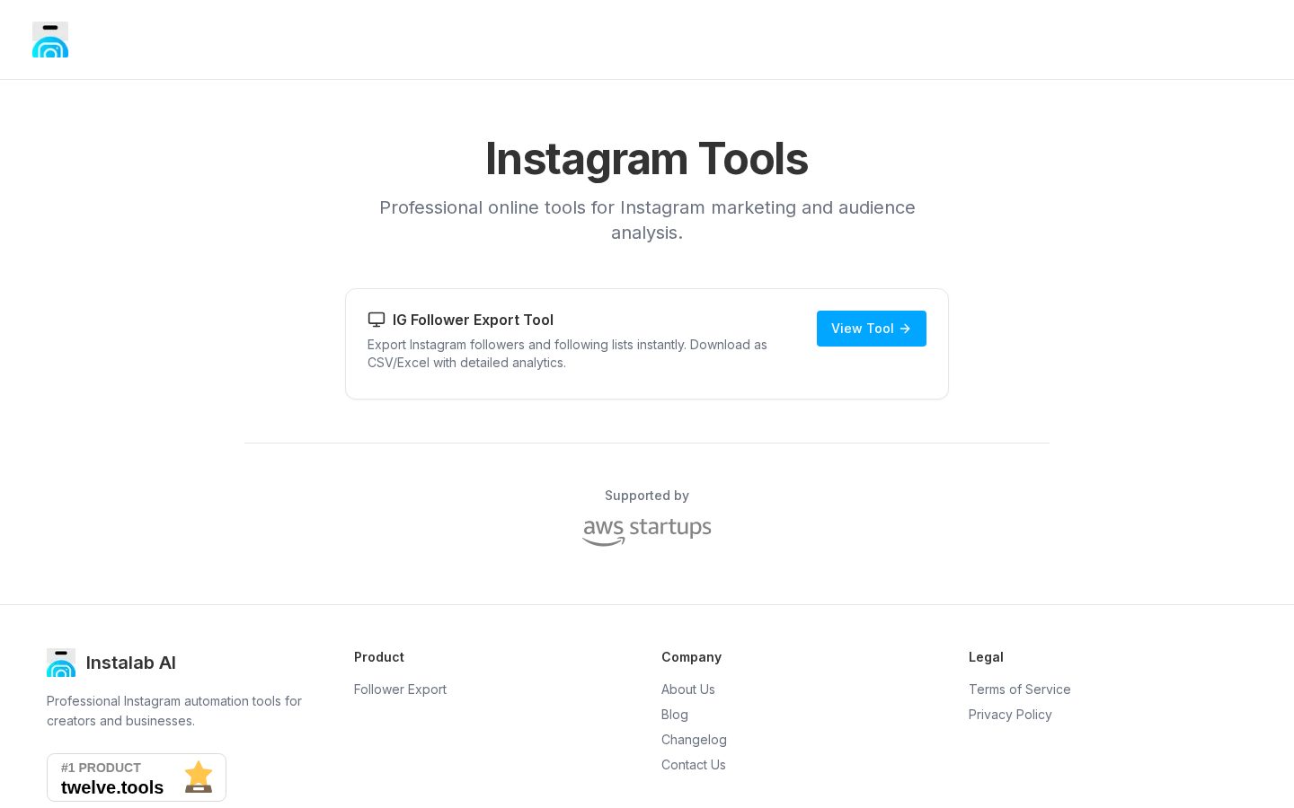 Instalab AI Homepage