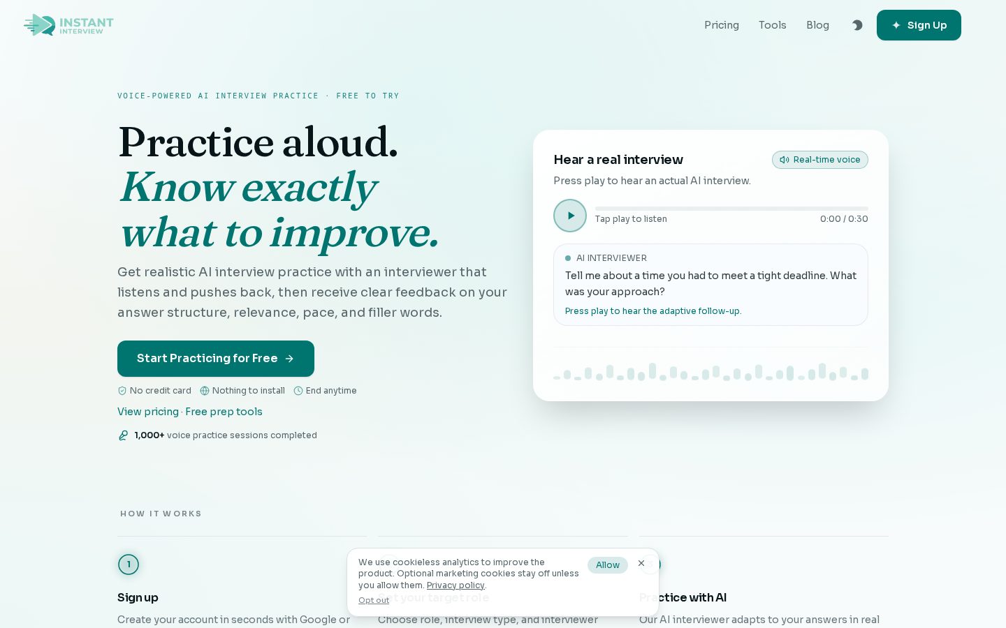 Instant Interview Homepage